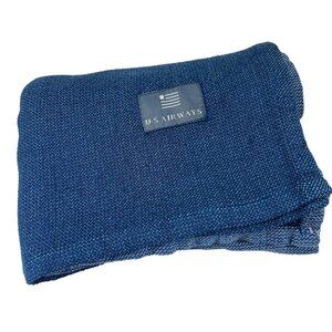 Vintage US Airways Envoy Class Cabin Blanket Throw Blue John Horsfall